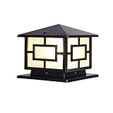 SaiFei Traditionelle E27 Square Column Scheinwerfer American Country Column Wandleuchte Außentür Villa Pool Balkon Zaun Säulenlampe Laterne (Größe : XX-Large)