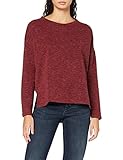 VERO MODA Damen VMAMAIMARCO LS O-Neck Blouse Pullover, Cabernet/Detail:W. Melange, S