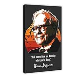 Inspirierende Zitate Bilder Warren Buffett 1 Leinwand Poster Wandkunst Dekor Druck Bild Gemälde für Wohnzimmer Schlafzimmer Dekoration Rahmen Stil 40 x 60