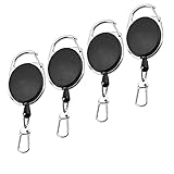 Schlüsselkette Einziehbare Schwere Taste Rolle Key Recoil Pull Badge Rolle Schlüsselanhänger für ID-Abzeichenhalter Schwarz 4pcs Outdoor-Produk