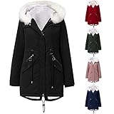 Hirolan Damen Jacke In Daunenoptik Fleecejacke Mit Kapuze Warme Steppjacke Tolle ÜBergangs Kapuzen Winter Warmer Winterjacke Baumwollwattierter D