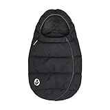 Maxi-Cosi Fußsack, kuschelig warmer Universal Winterfußsack, passend für alle Maxi-Cosi Babyschalen und Kinderwagen und vielen mehr, nutzbar ab der Geburt bis ca. 2 Jahre, Essential Black