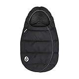 Maxi-Cosi Fußsack, kuschelig warmer Universal Winterfußsack, passend für alle Maxi-Cosi Babyschalen und Kinderwagen und vielen mehr, nutzbar ab der Geburt bis ca. 2 Jahre, Essential Black