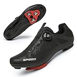 TFNYCT Fahrradschuhe Herren Rennrad MTB mit Stollen Kompatibel mit Bergen Straßen drinnen Fahrradschuhe Leuchtende (schwarz, Numeric_43)
