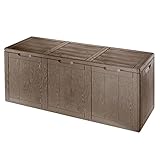 ZAQI Gartenbox Wasserdicht Aufbewahrungsbox Garten Brown-Aufbewahrungsbox, Balkon-Außen-Terrasse 270 l großer Kunststoff-Container-Kabinett, mit Laacking und Holzkorn (Size : 118.5×44.5×51CM)