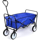 Handwagen faltbar Bollerwagen Gartenwagen Transportwagen Faltwagen Transportkarre Strandwagen Blau 90x52x64