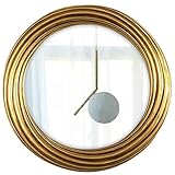 HUAXUE Wandspiegel Chinesische Moderne Minimalist Runde Badezimmer Spiegel, Retro Wohnzimmer Wand Dekorative Spiegel, Hotel Lobby Dekoration Anhänger (Farbe: Antikes Gold, Größe: 80cm)