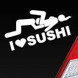 Hellweg Druckerei I Love Sushi Fun Lustig Spruch Fisch Auto Aufkleber Sticker Heckscheibenaufkleb