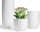 T4U 12cm Selbstwässernder Blumentopf Weiß 10er-Set, Selbstbewässerung Wasserspeicher Pflanzgefäß Übertopf für Innen- und Außenb