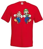 Herren T-Shirt Modell Mario & Luigi - Rot XL