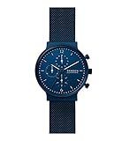 Skagen Freja Zweizeiger-Armbanduhr aus Edelstahl und Mesh, blau, One Size,