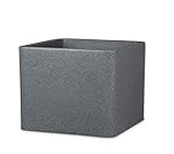 Scheurich Alea 30, Pflanzgefäß/Blumentopf/Pflanzkübel, quadratisch, Farbe: Schwarz-Granit, hergestellt mit recyceltem Kunststoff, 10 Jahre Garantie, für den Außenb