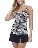 Profile by Gottex Damen Tankini Marbella D Cup, schwarz / weiß, 80D