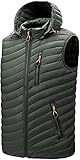 SKK Westen Gilet Herren Gesteppte Weste Winter Weste Fleece Outdoor Weste Gesteppte Weste Down Vestmens Weste Sportweste Herren Daunenweste (Color : Army Green, Größe : XX-Large)