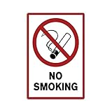 No Smoking/Rauchen verboten Schild 20 x 30 cm aus Stabiler PVC Hartschaumplatte 3mm mit UV-Schutz von STROBO