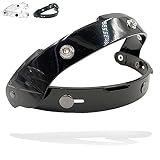 VRacing Visier für Jethelm mit 3 Knöpfen, universell, Visier Bubble mit Blasenfunktion im Retro-Vintage-Stil, mit 3-fach verstellbarem M