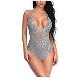 Erotische Dessous Damen Sexy Strampler Sex Ouvert UnterwäSche Negligee Babydoll Spitze Dessous Tiefes Erotik Spaghetti Kleid Mit G-String Sleepwear NachtwäSche Lingerie Strapse S