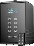 Elechomes Top-Füllung Ultraschall Luftbefeuchter 5.5L, Raumbefeuchter Warm/Kalt Dampf mit Fernbedienung und Feuchtmonitor, Dual 360° drehbare Dampfdüsen, Timer 1-12H, SH8820