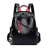 BUKESIYI Damen Tasche Rucksack Handtasche Frauen backpack Klein Anti Diebstahl Schulrucksack Laptop Weekender PU Leder CCDE78510 Schw
