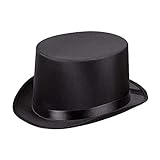 Boland 04133 - Hut Gala, schwarzer Zylinder, Einfassband, elegant, Filz, 20er Jahre, Gatsby, Karneval, Halloween, Fasching, Mottoparty, Verkleidung, T