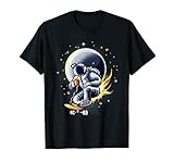 Kaffee Kaffeeliebhaber Astronaut Weltraum Skater Longboard T-S