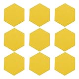 VALICLUD 12Pcs Hexagon Fühlte Bord Fliesen Fühlte Pin Board Hinweis Memo Bulletin Boards Foto Nachricht Display Board für Home Office Klassenzimmer Wand Decor Gelb
