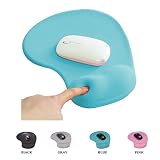 Mauspad mit Handgelenkauflage, Unterseite aus rutschfestem Gummi, ergonomisch, Grau / Schwarz / Rosa / Blau b
