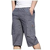 oglccg Herren Capri Hose Cargohose Große Größe Bermuda Shorts Mit Taschen Männer Funktionsshorts Activewear-Shorts Sommer Sport Shorts Bequeme F