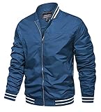 TACVASEN College Jacke Herren Bomberjacke Sommer Übergangsjacke Leichte Fliegerjacke Taktische Jacke Männer Wasserdicht Arbeitsjacke Outdoor Kletterjacke Stehkragen Baseball Jacke mit Taschen B