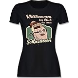 Geburtstagsgeschenk Geburtstag - Willkommen im Club der Alten Schachteln - XL - Schwarz - Club der Alten säcke Tshirt - L191 - Tailliertes Tshirt für Damen und Frauen T-S