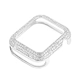 PEIPEI HanGao Mode Geschnitzte Metallstoßfänger FIT for Apple Watch SE.Fall Serie 6 5 4 3 Frauen Schutzhülle 40mm 44mm 38mm 42mm for iWatch Shell (Color : Silver, Dial Diameter : 44mm)