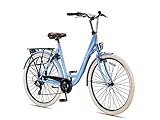 ALTEC Metro | Damenfahrrad 28 Zoll 55 cm Cityräder Stahlrahmen Aliminum Felgen Shimano 7 Gänge Fahrrad für Mädchen, Jungen, Herren und Damen City Bike (Frozen Blue)