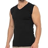 Celodoro Herren Business Muskelshirt V-Neck (1 Stück), Feinripp Top - Schwarz 3XL