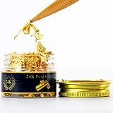 KINNO Essbare Blattgold Flocken 24 Karat Gold Streuer zum Basteln Lebensmittel Kuchen Backen Dekorfolie Künstlerb