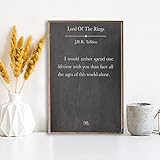 by Unbranded Schild I Would Rather Spend One Lifetime With You Schild Buch Seite Schild JRR Tolkien Zitat Holzschild Tolkien Wandkunst Eingangsweg Wanddekoration Bauernhaus Schild für Haustü