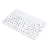 Bluetooth-Tastatur, Drahtlose Tragbare Tastatur 10-Zoll-Leichtgewicht Ultra-Wide für Android/IOS/Windows für PC, Smartphones, Tablets, Laptops.(Weiß)