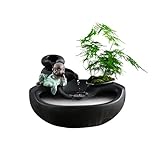 Zimmerbrunnen Tabletop-Brunnen-Keramik fließendes Wasser-Dekorations-Desktop-Brunnen chinesischer Zen Waterscape Dekoration Eröffnungsgeschenk Beste Dekoration ( Color : B , Größe : 9*12.2*12.2in )