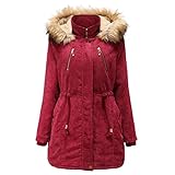 Eaylis Damen Manteljacke mit Reißverschlusstasche Lässige, warme, langärmelige, Übergangsjacke Blazer für Frauen Parka Langer Cardigan Freizeit Business Steppjacke Winterjack