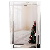 RICHTOP Wandspiegel, modernes Design, großer abgeschrägter Rand, venezianisches Silber, Spiegel für Wohnzimmer, 60 x 90