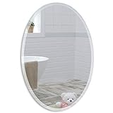 Schöner ovaler Badezimmerspiegel, modern und stylish, mit abgerundeten Kanten, Wandbefestigung, Badspiegel, Wandspiegel, Spiegel 50cm x 40