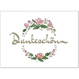 15 schöne Dankeskarten (Aquarell Muster) mit 15 Umschlägen im Set - Danksagungskarten, Danke sagen nach Hochzeit, Geburt, Baby, Taufe, Geburtstag, Kommunion, Konfirmation, Jugendweihe, W