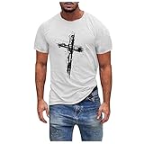 sutelang lurryly Herren-T-Shirt, kurzärmelig, mit Aufdruck 'Casual Crois', für den Sommer, mit hohem Fitnessstudio, Gr. L, weiß, L