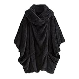 VICIKON Teddy-Fleece Pullover Damen Sweater Herbst Winter Warm Oberteil Langarm Einfarbig Casual Sweatshirt Klassisch Herbst Pullover Damen Fleecejacke Plüschjacke Kunstpelzjacke Mantel Damen W