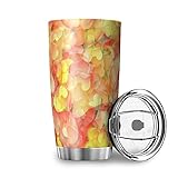Reisebecher mit Deckel Bunte Herzliebe Thermobecher Edelstahl Becher 3D-Muster Trinkbecher Spritzfestem isoliert Becher Wasser White 600