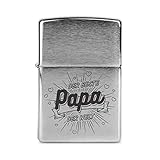 Zippo Sturmfeuerzeug Original windfest Gravur von KIXY Chrom gebürstet - Der beste Papa der W