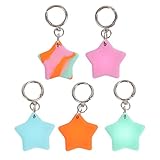 BESPORTBLE 5Pcs Sterne Keychain Dekorative Silikon Fällen Keychain Fall Halter Keychain Abdeckung Kompatibel mit Apple Airtag (Gelegentliche Farbe)