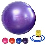 Gymnastikball Groß 65cm Anti-Burst Fitnessball Superleichter Soft, Gymnastikball Stuhl Büro Pezziball Trainingsball inkl. Luftpumpe Ball für Zuhause, Büro, Pilates, Yoga R