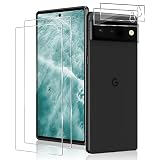 [2+2 Stück] Schutzfolie für Panzerglas für Google Pixel 6 und Kamera Schutzfolie, Extremer Kratzschutz, Anti Fingerabdrücke, Anti-Öl, Wasserdichte, Einfache Installation Display