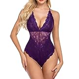 Eaylis Damen Mode One Pieces Dessous Roleplay Dessous Sexy Frauen Kostüme Red Plaid Lace Dessous,Sexy Dessous FüR Sex UnterwäSche und Slip Set Spitzen Push Up BH Unterwäsche Nachtwäsche Ling