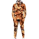 Herren Trainingsanzüge 2 Stück Outfit Tie-Dye Casual Langarm Sweat-Anzüge Sport Jogging Set, 01 orange, 95